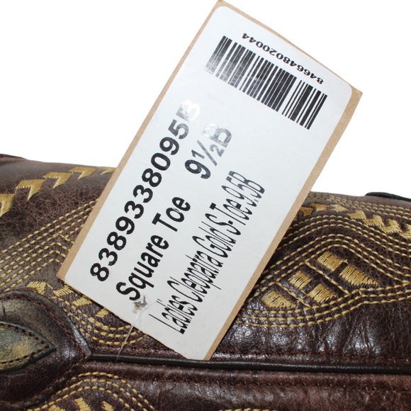 Ferrini Cleopatra Gold Square Toe Cowgirl Boots Women's 9.5 B NEW! - Picture 10 of 16
